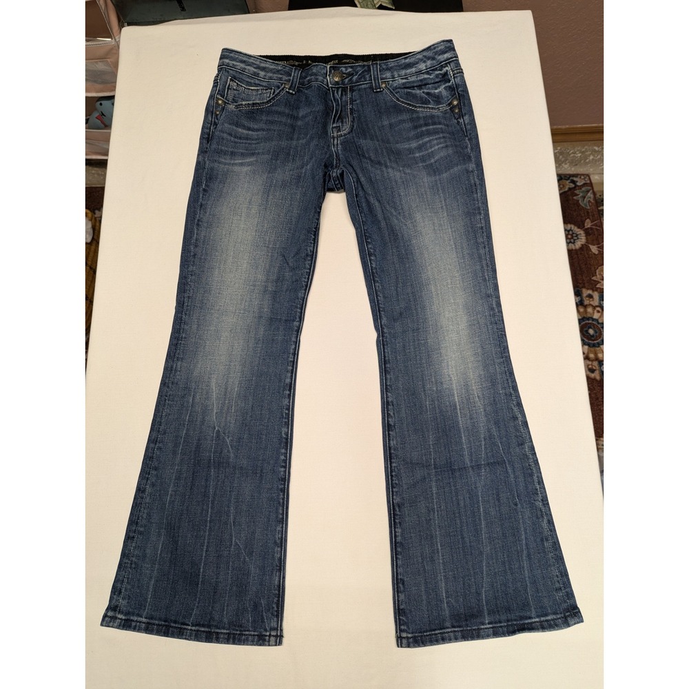 Rerock for Express Womens Medium Wash Bootcut‎ Stretch Jeans Size 10S Blue Denim